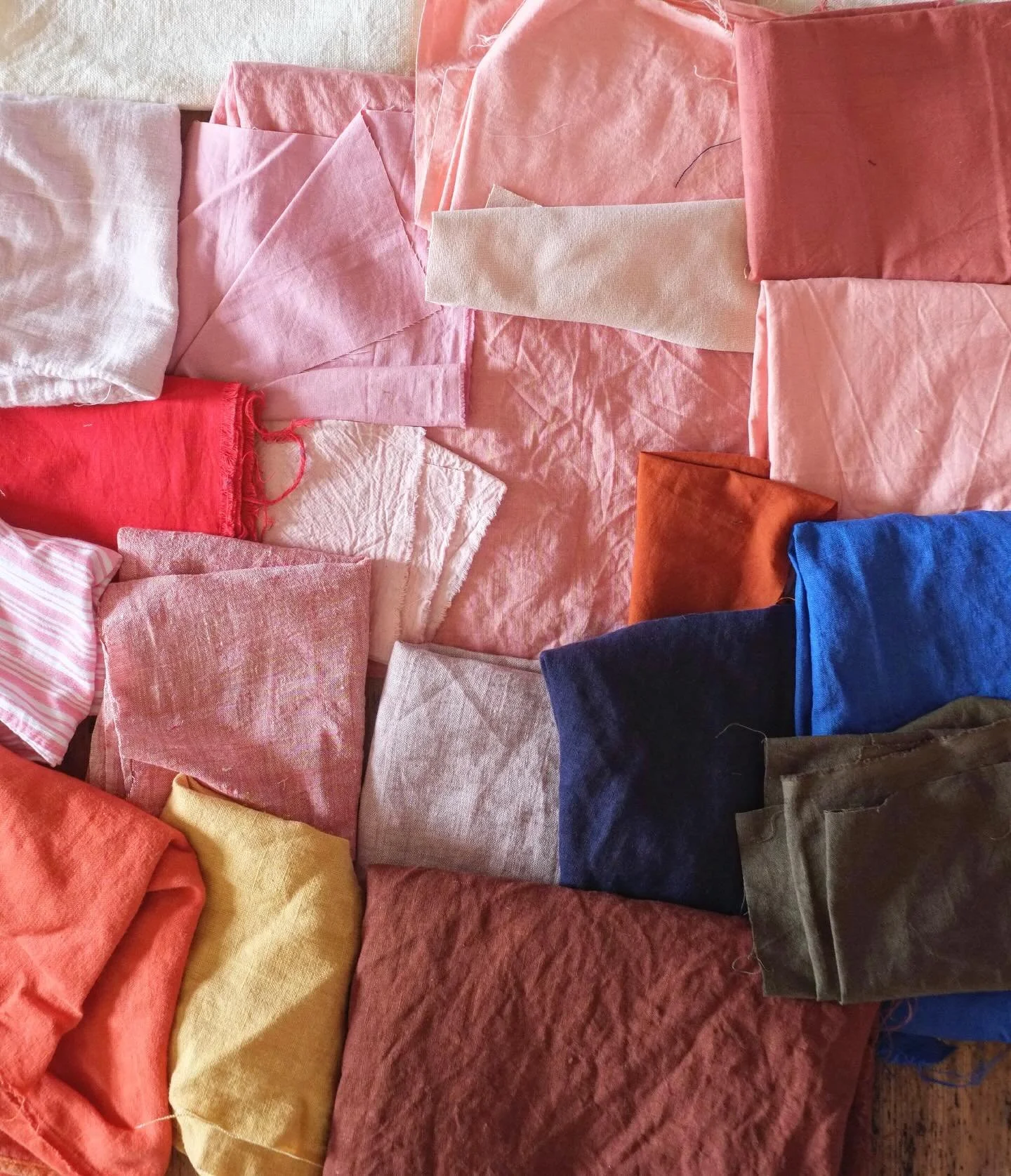 I always love pulling together fabric palettes. I have a fairly big collection of fabrics, found all over the place. I upcycle clothes, my own, my kids&rsquo;, things found in charity shops, buy from local shops (I am lucky to have not one but two ex