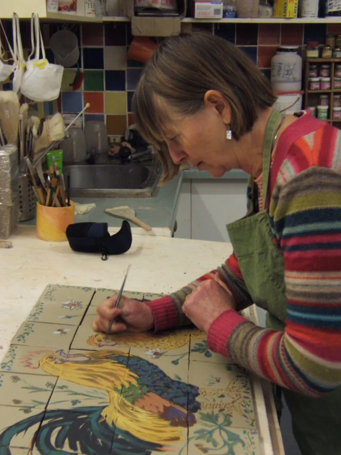 Ann working on a mural – murals can be ordered in any size. The whole process takes three weeks from start to dispatch.