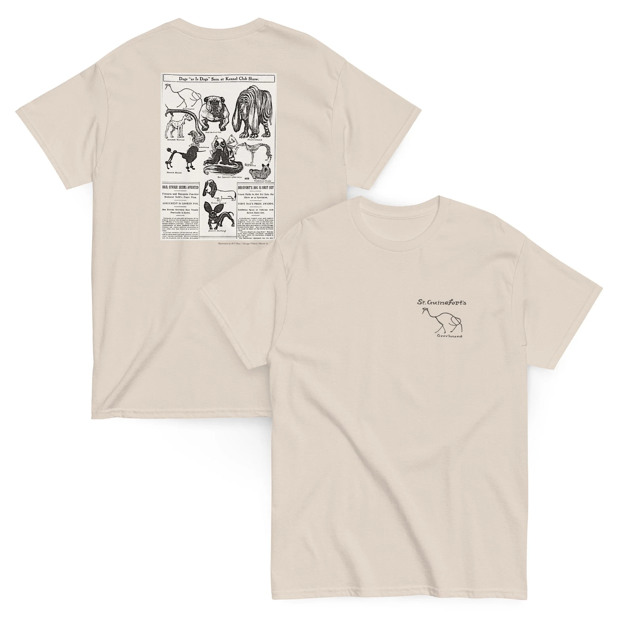 Greyhound ca. 1910 - Newsprint Tee