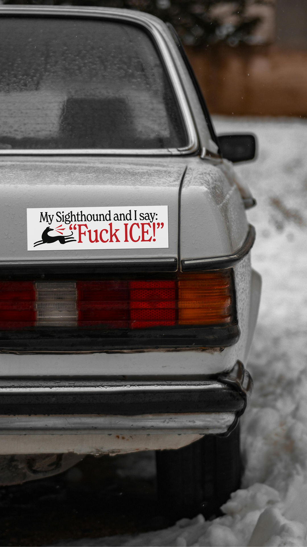 Sighthounds Say: Fuck ICE! Car Magnet - Immigrant Defence Project Fundraiser