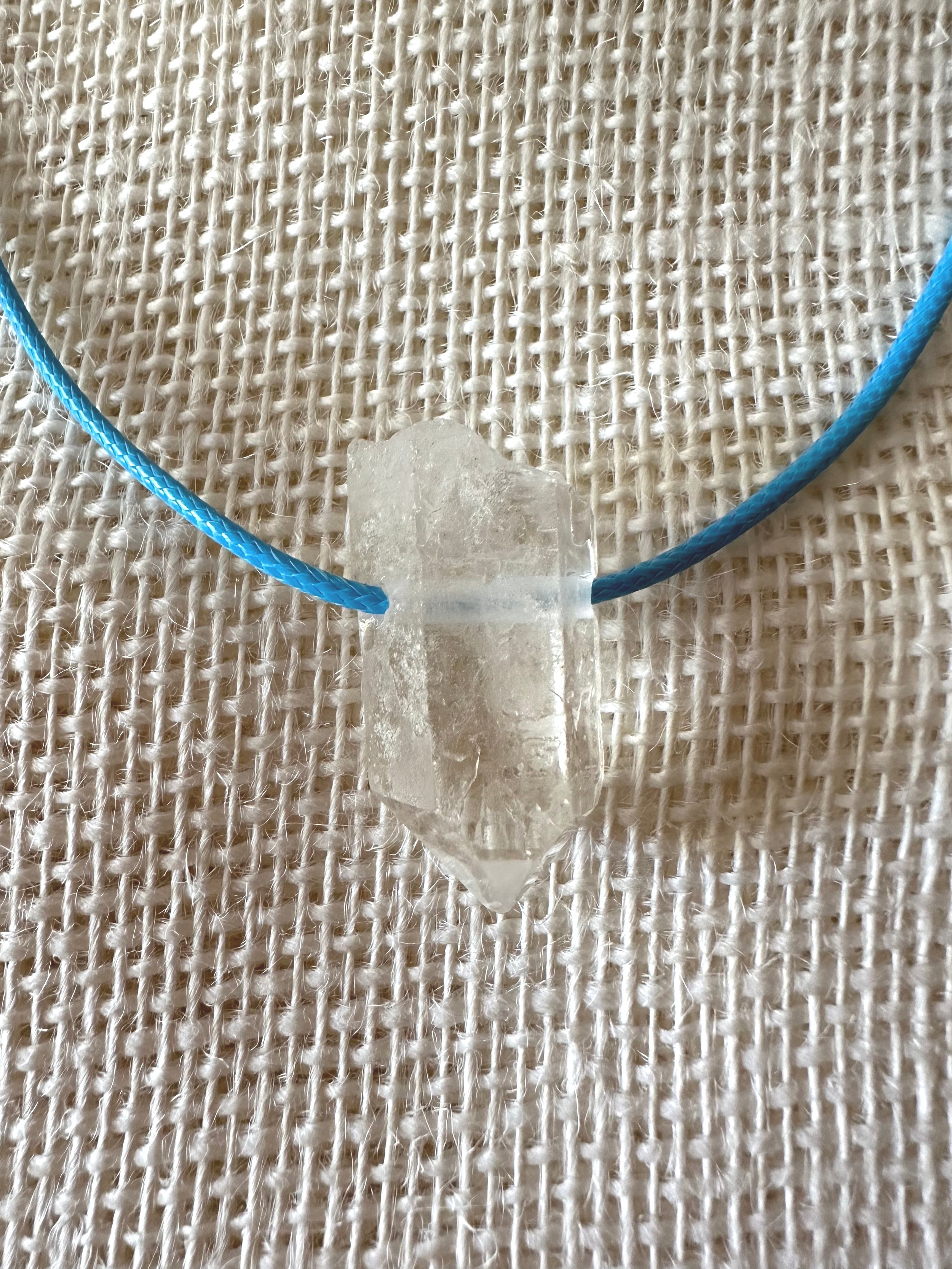 Brazilian Crystal Point Necklace, Sky