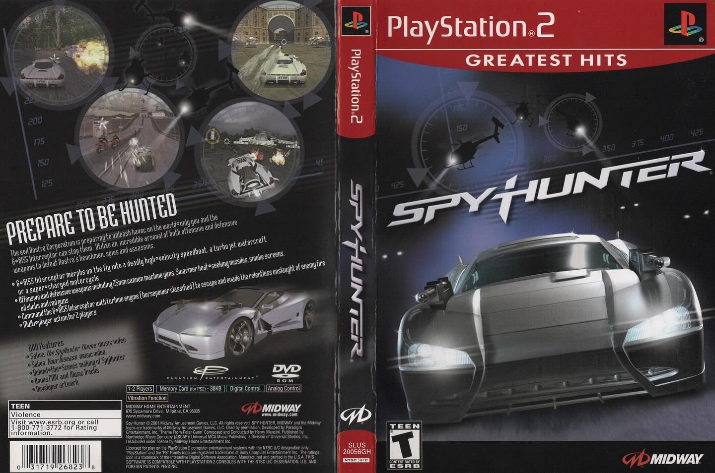 SpyHunter (PS2) developed by Paradigm Entertainment and published by Midway

#spyhunter #midwaygames #playstation #playstation2 #playstation2games #ps2games #playstationgamer #videogameboxart #gamecover #retrovideogames #gamecollector #videogamecolle