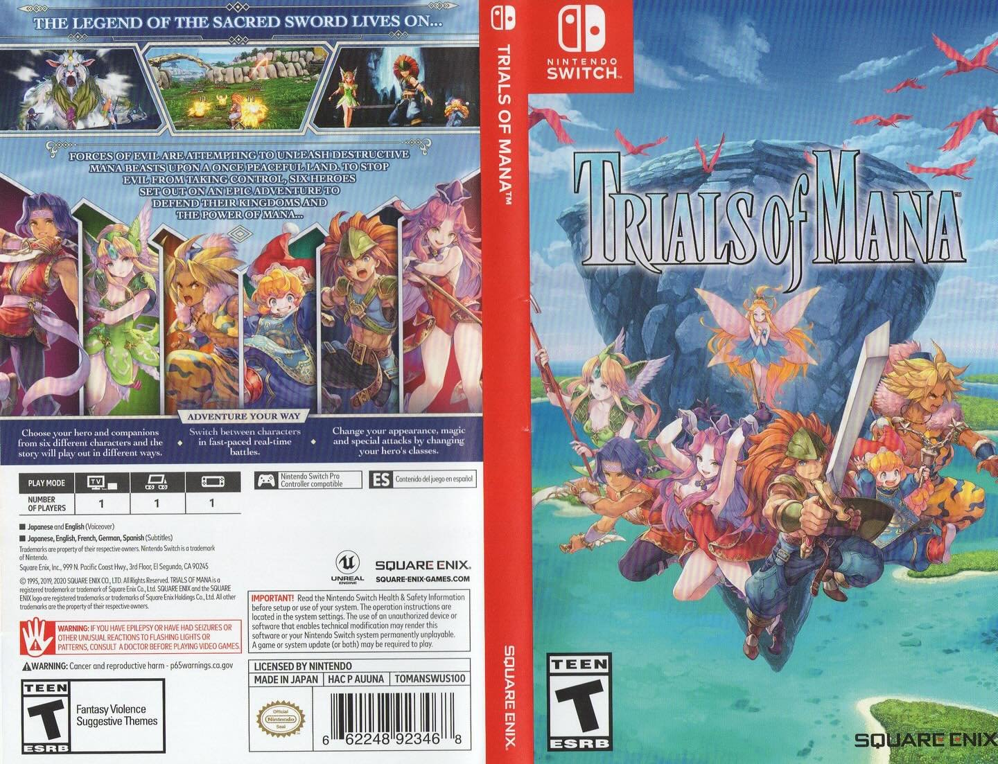 Trials of Mana (Switch) developed by Xeen and published by Square Enix

#trialsofmana #trialsofmanaremake #squareenix #squareenixgames #nintendoswitch #nintendoswitchgames #nintendogames #videogameboxart #gamecover #retrovideogames #gamecollector #vi