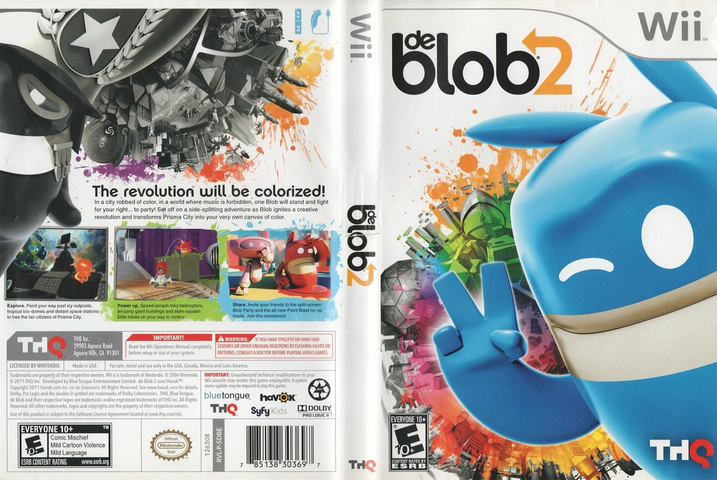 De Blob 2 (Wii) developed by Blue Tongue Entertainment and published by THQ 

#deblob #deblob2 #thqgames #nintendowii #nintendowiigames #wiigames #nintendogamer #videogameboxart #gamecover #retrovideogames #gamecollector #videogamecollection