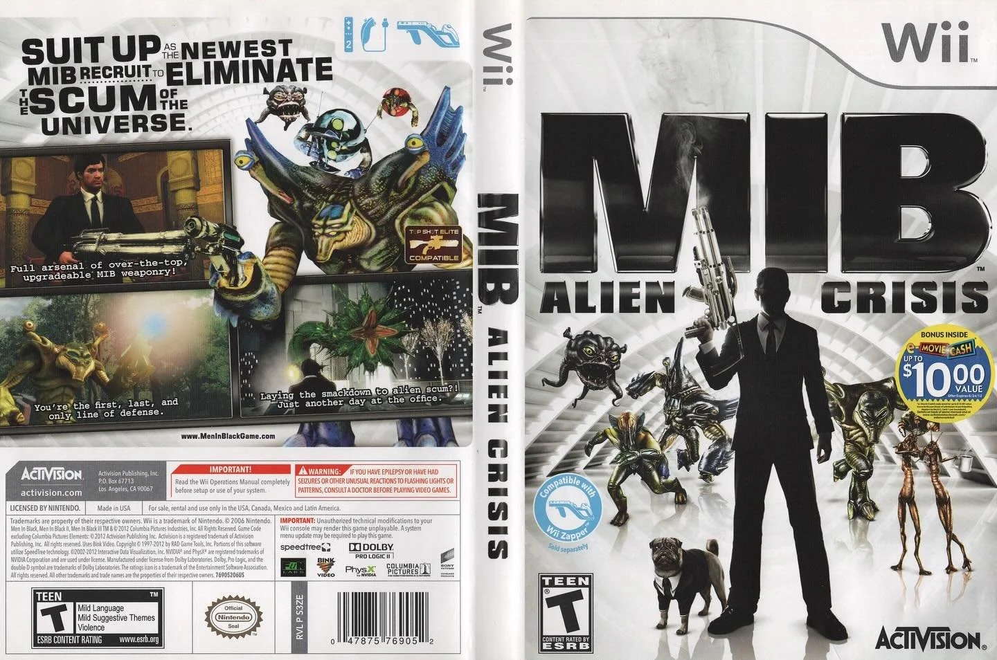 Men in Black: Alien Crisis (Wii) developed by Fun Labs and published by Activision 

#meninblack #activision #nintendowii #wiigames #nintendocollection #nintendogames #nintendogamer #videogameboxart #gamecover #retrovideogames #gamecollector #videoga