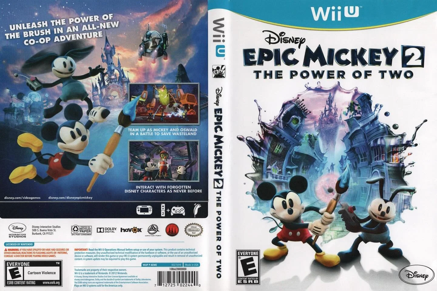 Epic Mickey 2: The Power of Two (Wii U) developed by Junction Point Studios and published by Disney Interactive Studios 

#epicmickey #epicmickey2 #wiiu #wiiugames #nintendogames #nintendogamer #nintendocollection #videogameboxart #gamecover #retrovi
