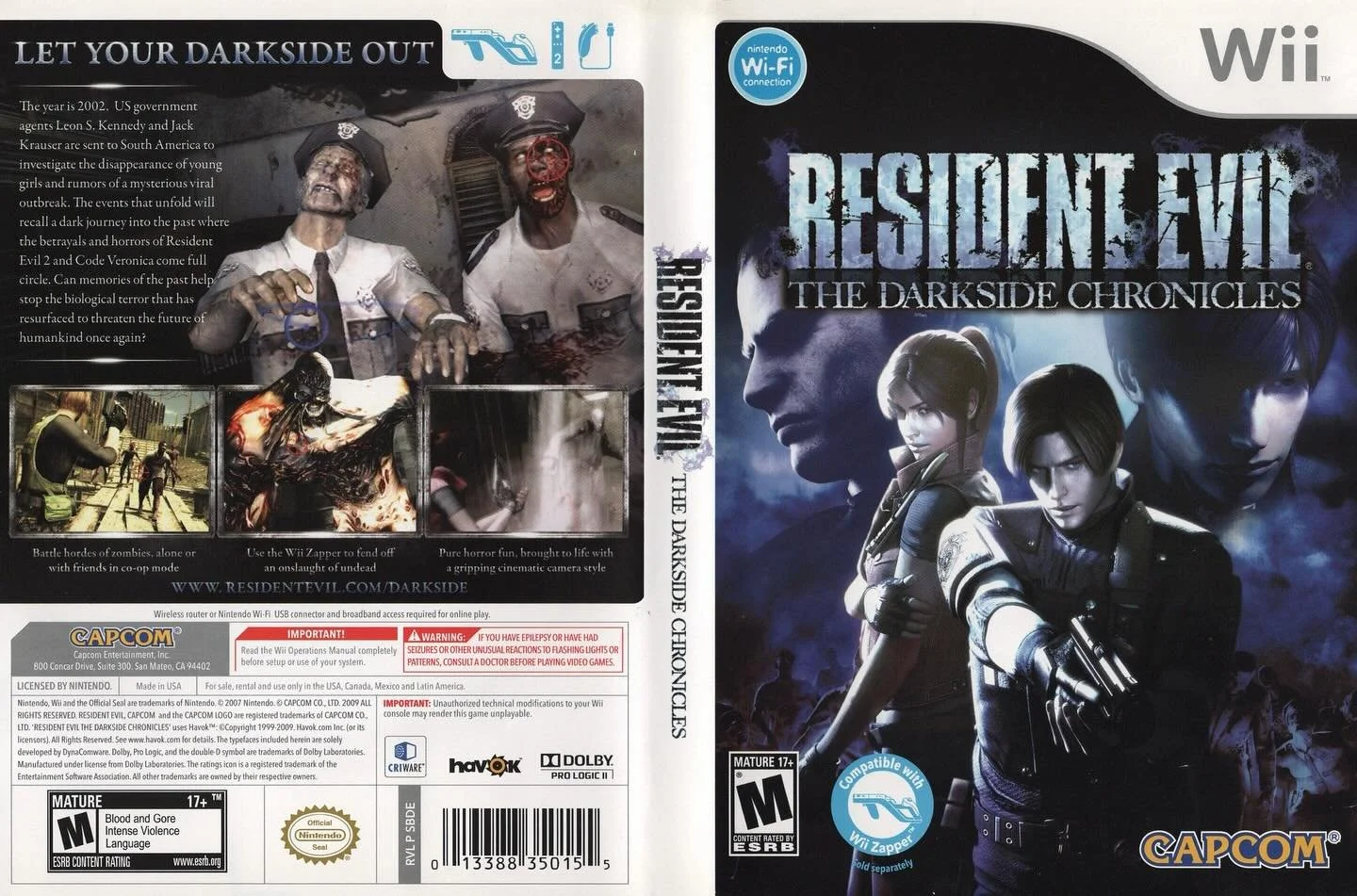 Resident Evil: The Darkside Chronicles (Wii) developed by Capcom &amp; Cavia and published by Capcom

#residentevil #darksidechronicles #capcomgames #residentevilgames #capcom #nintendowii #wiigames #videogameboxart #gamecover #retrovideogames #gamec