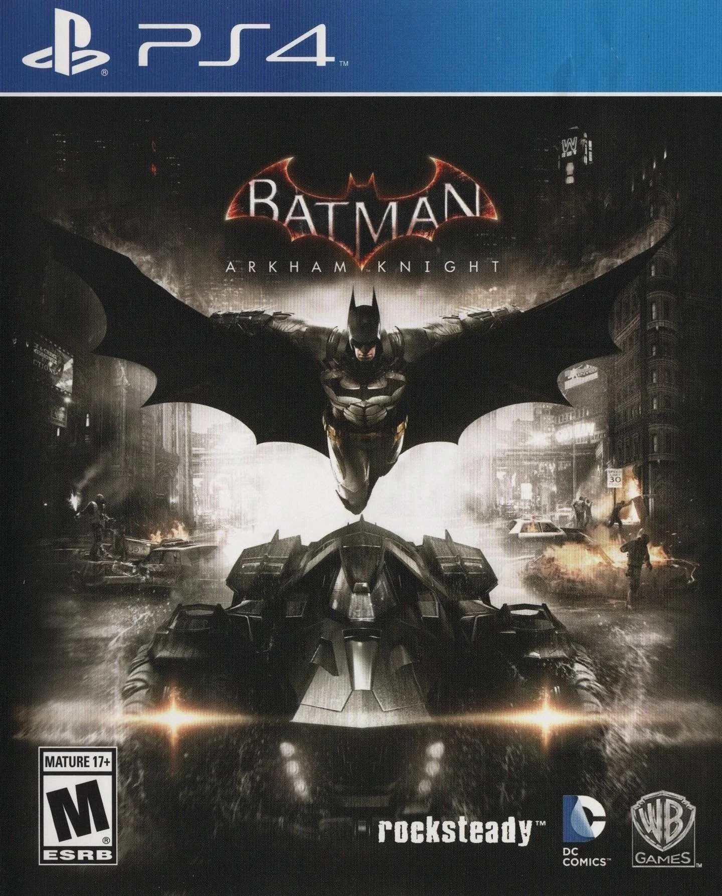 Batman: Arkham Knight (PS4) developed by Rocksteady Studios and published by Warner Bros. Interactive Entertainment 

#batmanarkham #batmanarkhamknight #batmangame #rocksteadystudios #ps4games #ps4gamer #playstation4games #videogameboxart #gamecover 