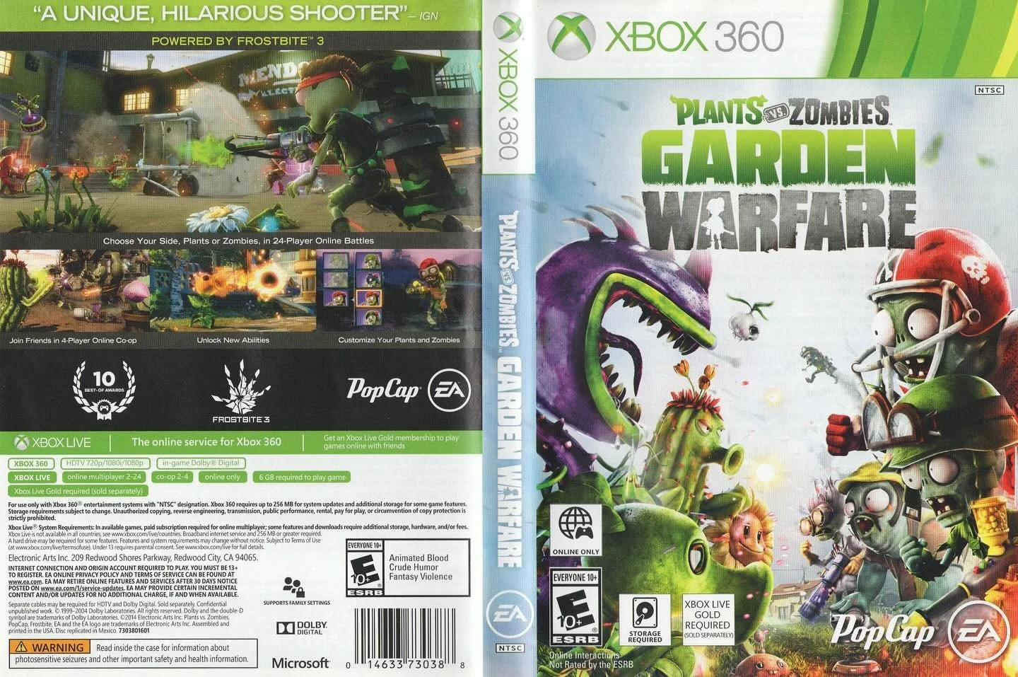 Plants vs. Zombies: Garden Warfare (Xbox 360) developed by PopCap Vancouver and published by Electronic Arts 

#plantsvszombies #gardenwarfare #popcapgames #eagames #xbox360 #xbox360games #xboxgaming #videogameboxart #gamecover #retrovideogames #game