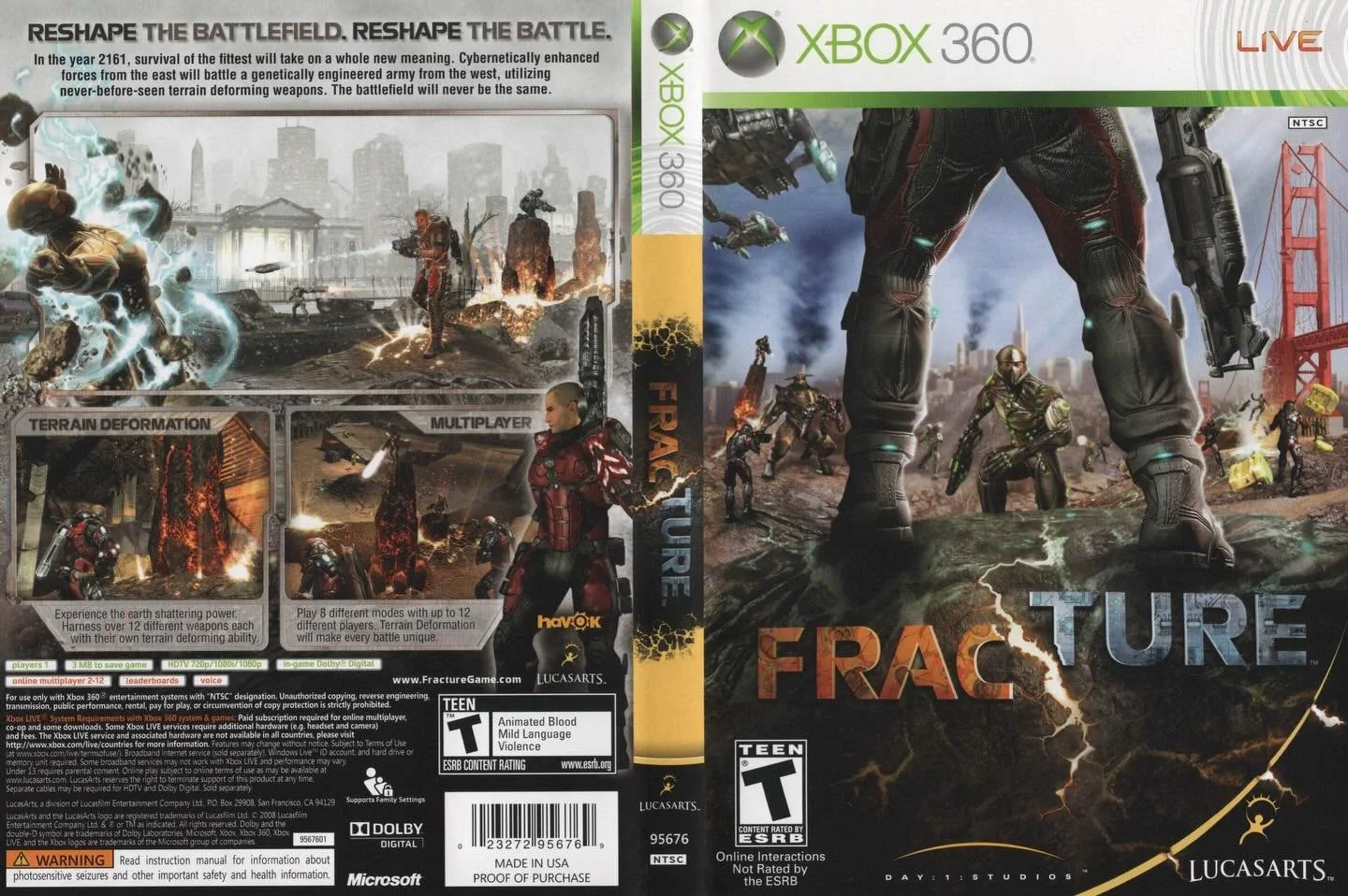 Fracture (Xbox 360) developed by Day 1 Studios and published by LucasArts

#lucasarts #lucasartsgames #xbox360 #xbox360games #xboxgamer #xboxgaming #xboxcommunity #videogameboxart #gamecover #retrovideogames #gamecollector #videogamecollection