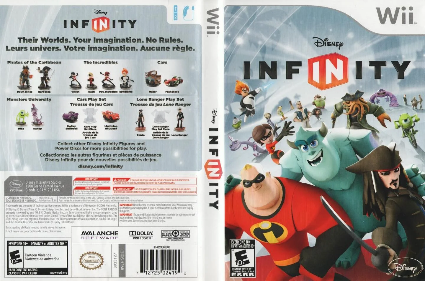 Disney Infinity (Wii) developed by Avalanche Software and published by Disney Interactive Studios 

#disneyinfinity #disneygames #avalanchesoftware #nintendowii #nintendowiigames #nintendogames #nintendogamer #videogameboxart #gamecover #retrovideoga