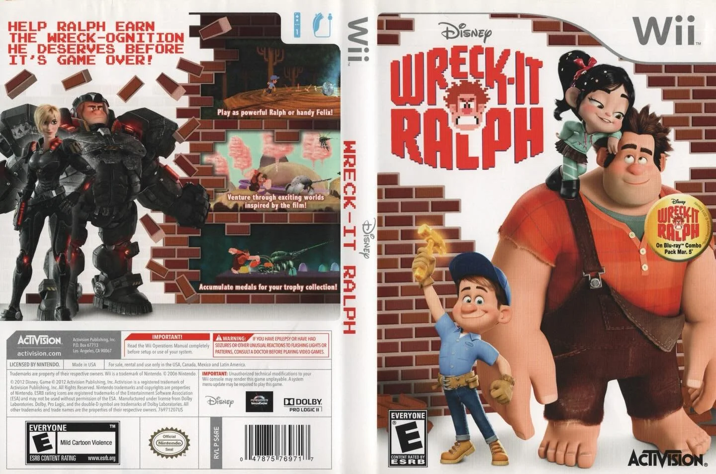 Wreck-It Ralph (Wii) developed by Pipeworks Software in association with ImaginEngine and published by Activision 

#wreckitralph #nintendowii #nintendogames #gamecover #videogamecollection