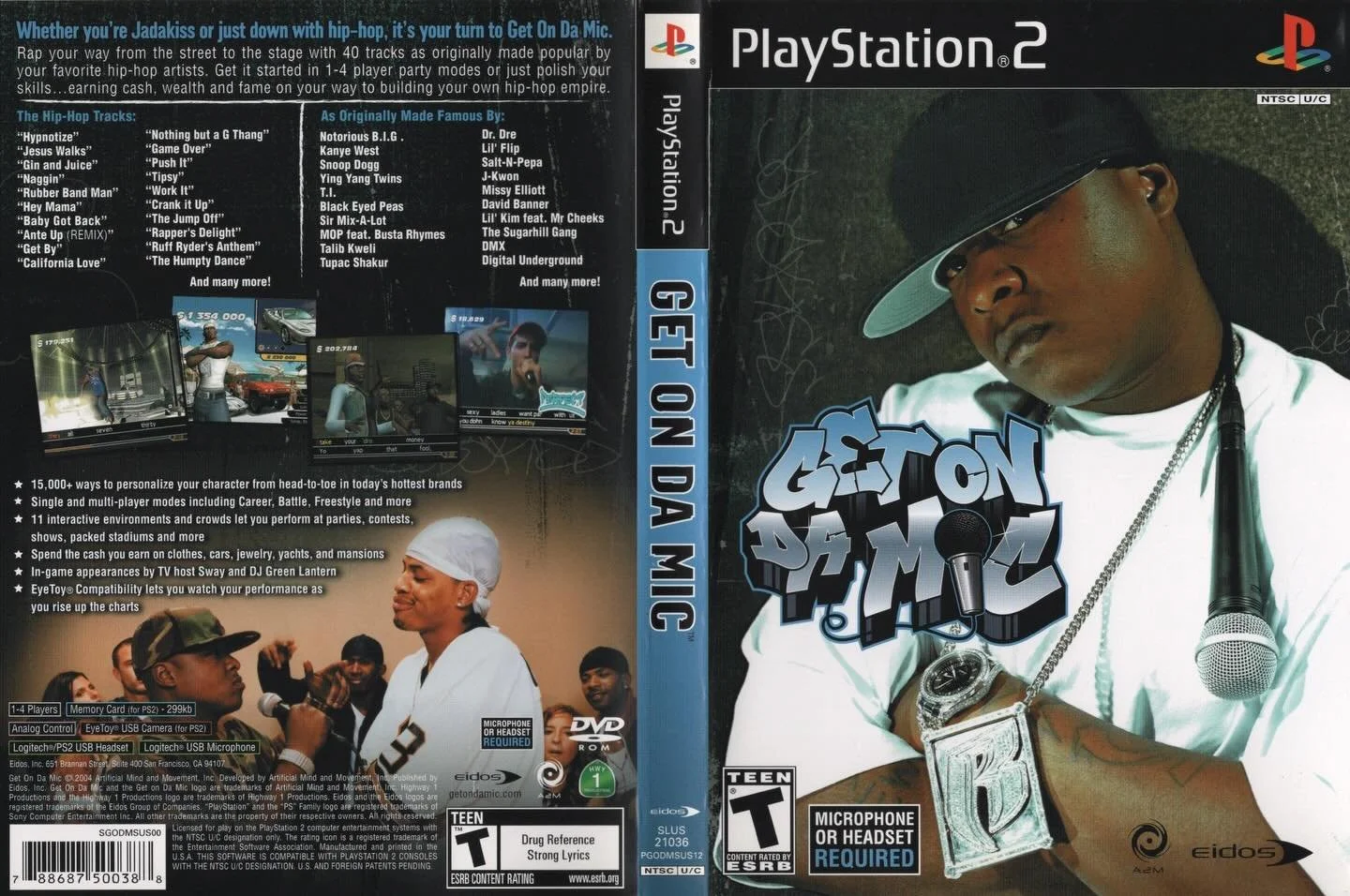 Get On da Mic (PS2) developed by Artificial Mind and Movement &amp; Highway 1 Productions and published by Eidos Interactive 

#eidosinteractive #playstation2 #ps2games #gamecover #videogamecollection