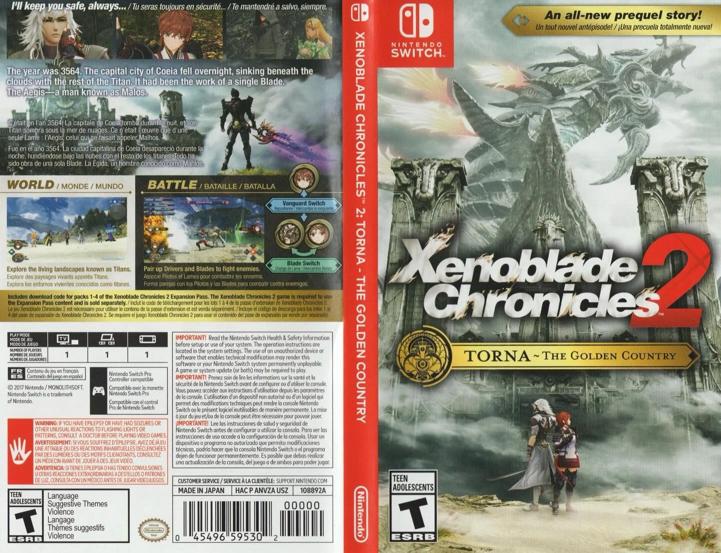 Xenoblade Chronicles 2: Torna - The Golden Country (Nintendo Switch) developed by Monolith Soft and published by Nintendo 

#xenoblade2 #monolithsoft #nintendogames #gamecover #videogamecollection
