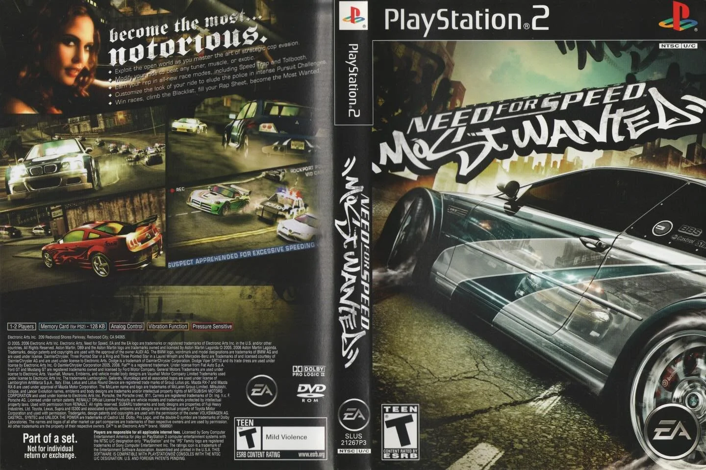 Need for Speed: Most Wanted (PS2) developed by EA Black Box &amp; EA Canada and published by Electronic Arts 

#needforspeedmostwanted #eagames #ps2games #gamecover #videogamecollection