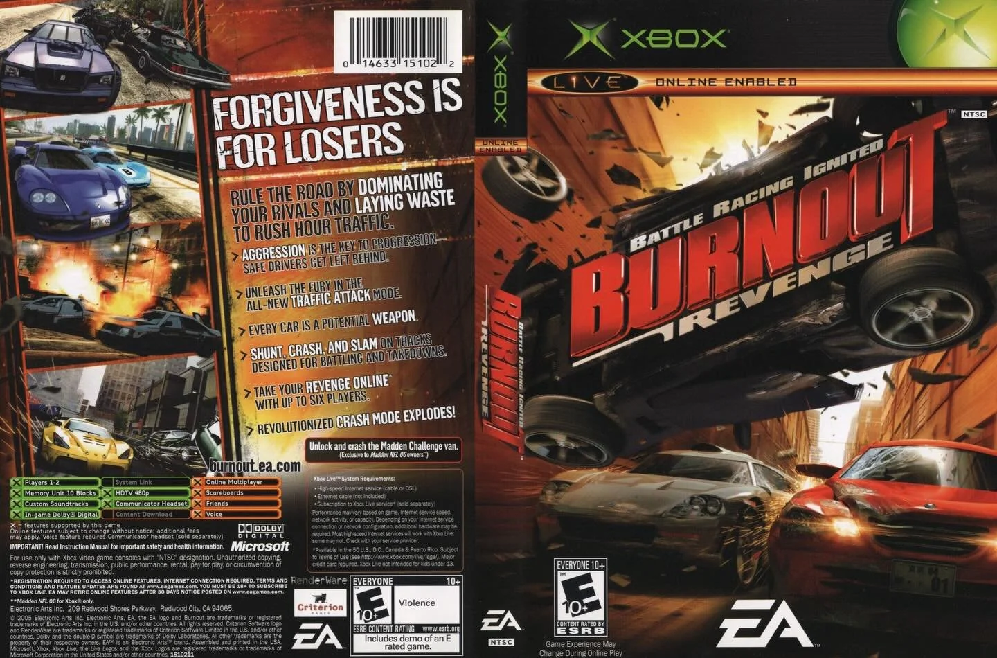 Burnout Revenge (Xbox) developed by Criterion Games and published by Electronic Arts 

#burnout #eagames #originalxbox #gamecover #videogamecollection