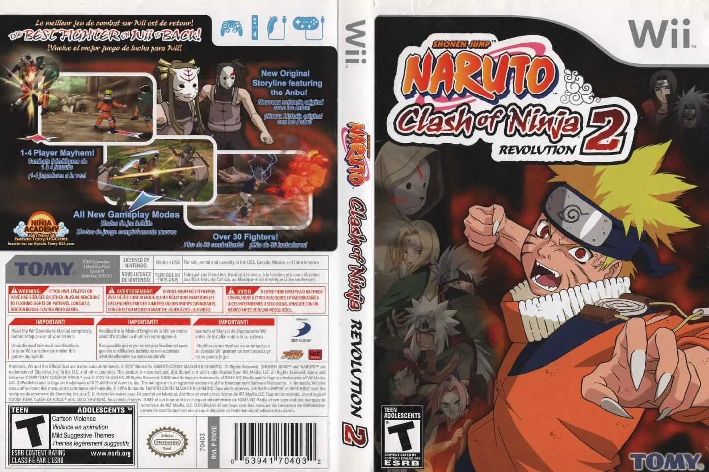 Naruto: Clash of Ninja Revolution 2 (Wii) developed by Eighting and published by TOMY

#narutogame #nintendowii #wiigames #gamecover #videogamecollection
