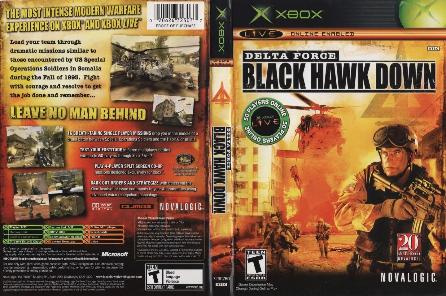 Delta Force: Black Hawk Down (Xbox) developed by NovaLogic &amp; Climax London and published by NovaLogic

#blackhawkdown #originalxbox #xboxgames #gamecover #videogamecollection