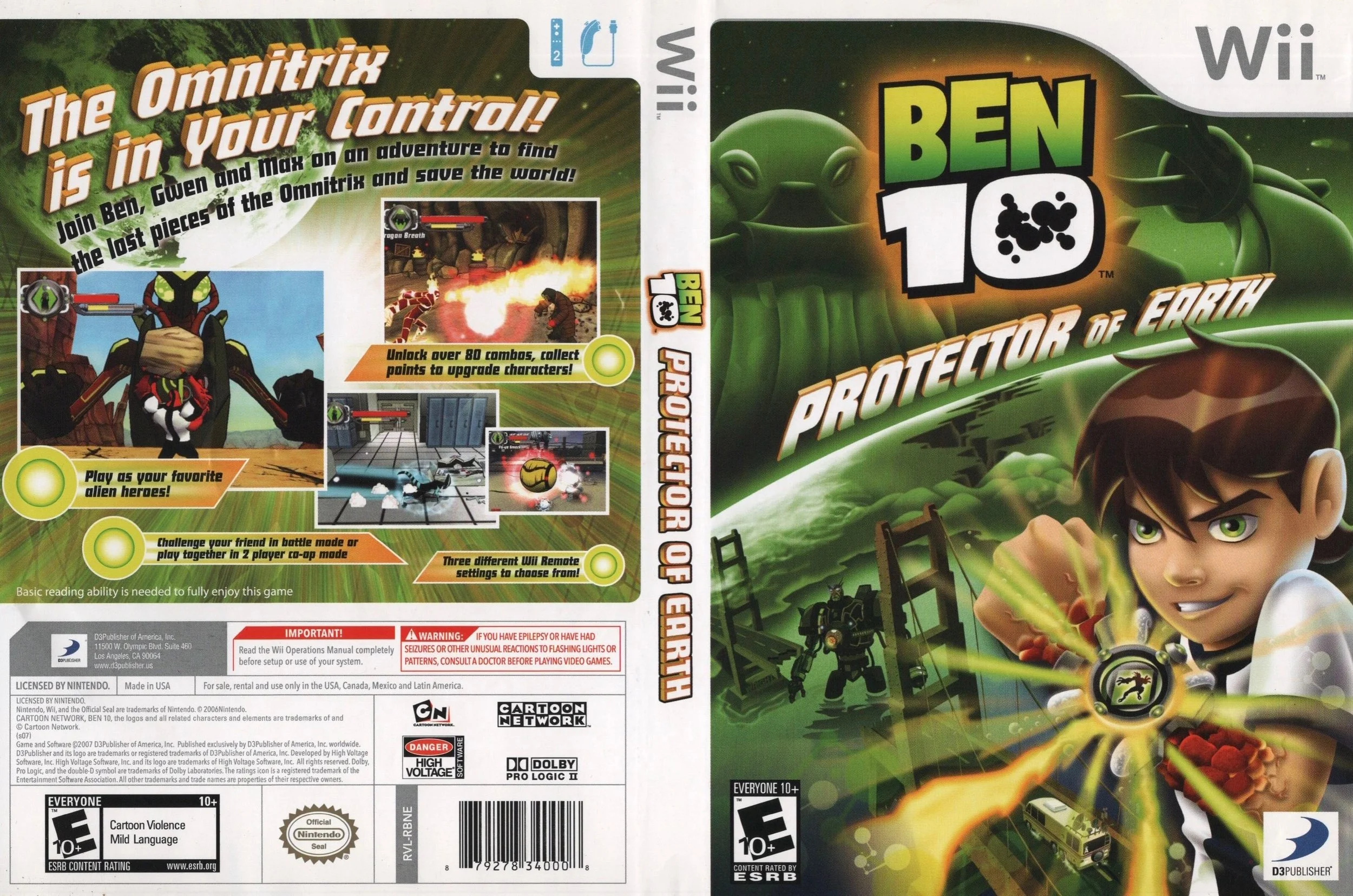 Ben 10: Protector of Earth (Wii) developed by High Voltage Software and published by D3 Publisher 

#ben10 #ben10classic #nintendowii #nintendogames #videogamecollection