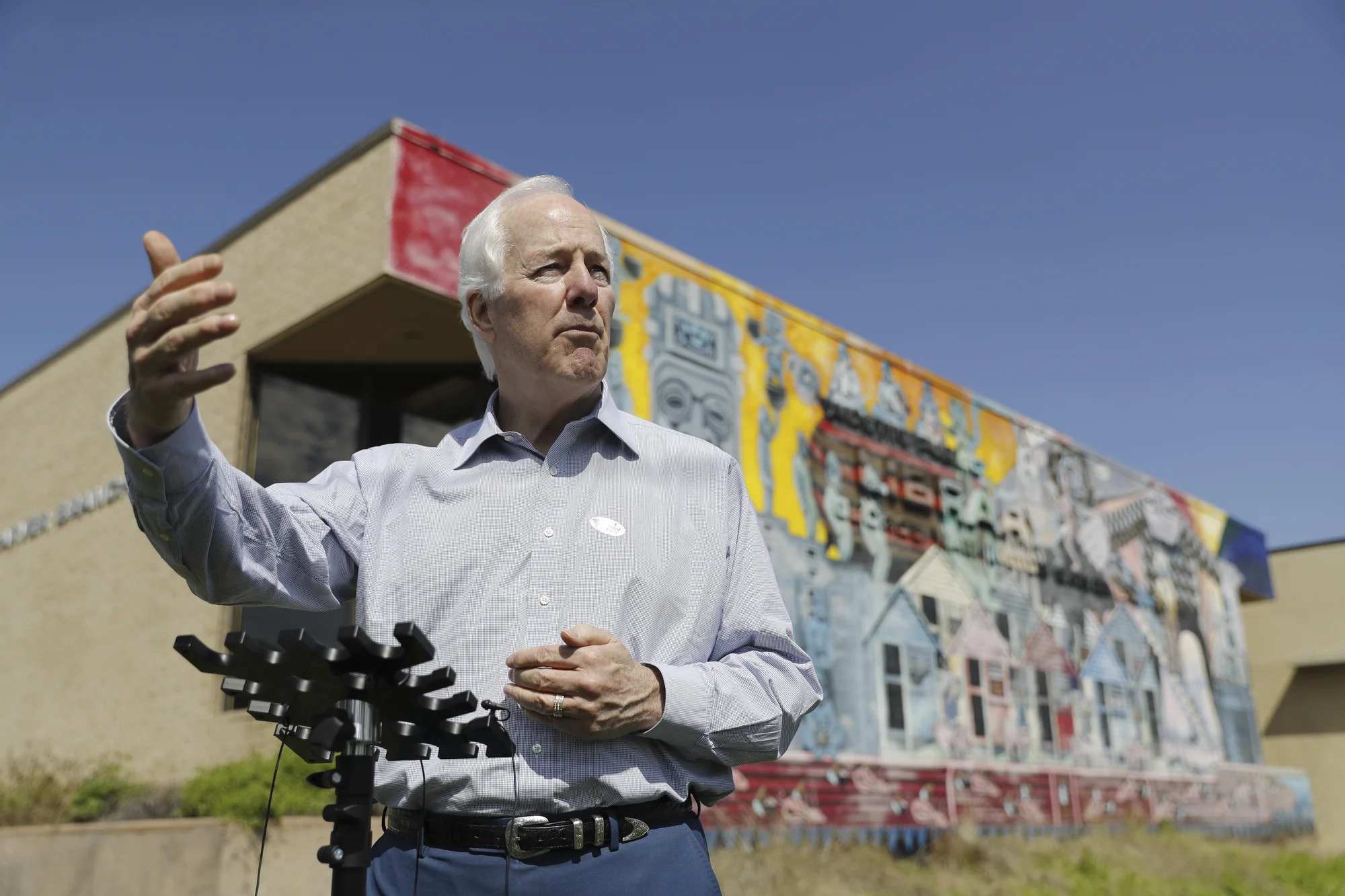 U.S. Sen. John Cornyn after voting, east Austin 
