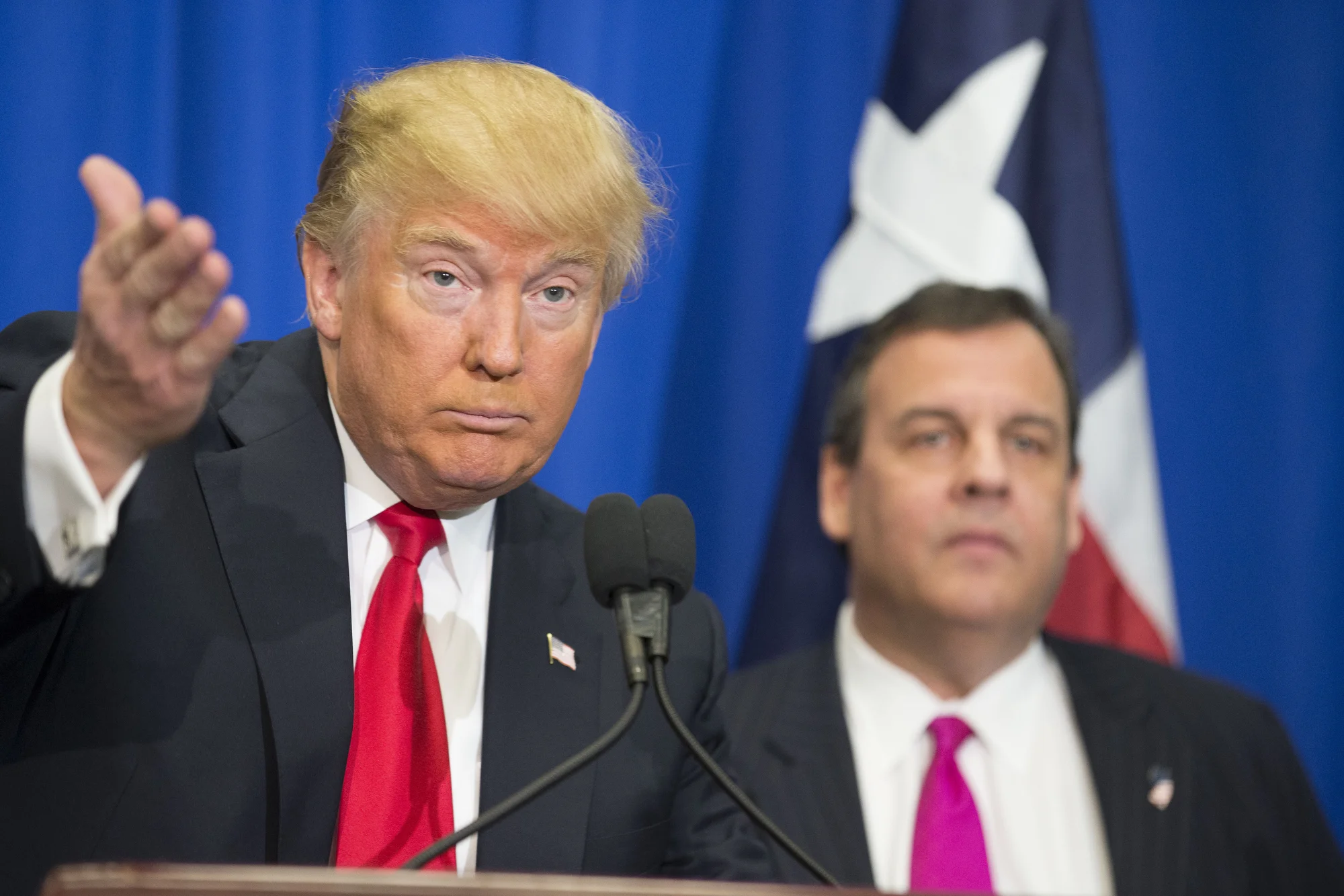 Donald Trump and Chris Christie press event 
