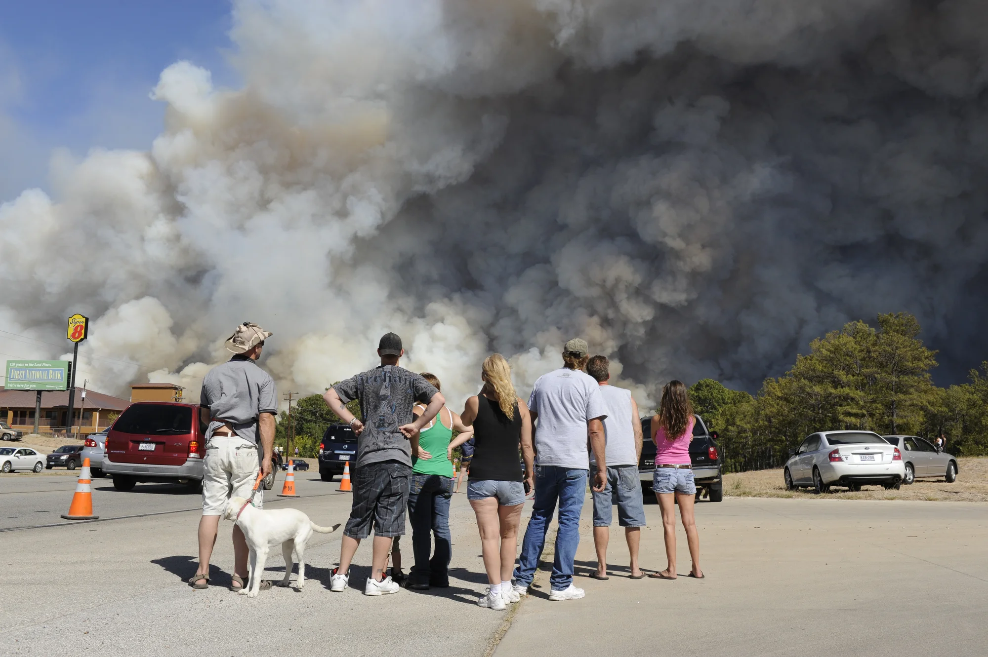 Residents watch Bastrop, Texas burn, 2011 