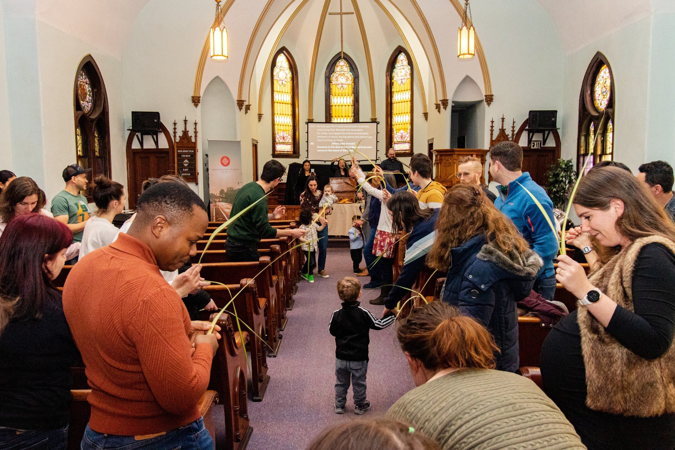 The journey of Jesus is our journey, and the story of redemption is indeed our story! Here we are forming a &quot;palm tunnel&quot; to help our kids engage with Jesus as he entered Jerusalem on Palm Sunday 🌿 This Holy Week, may we walk alongside our