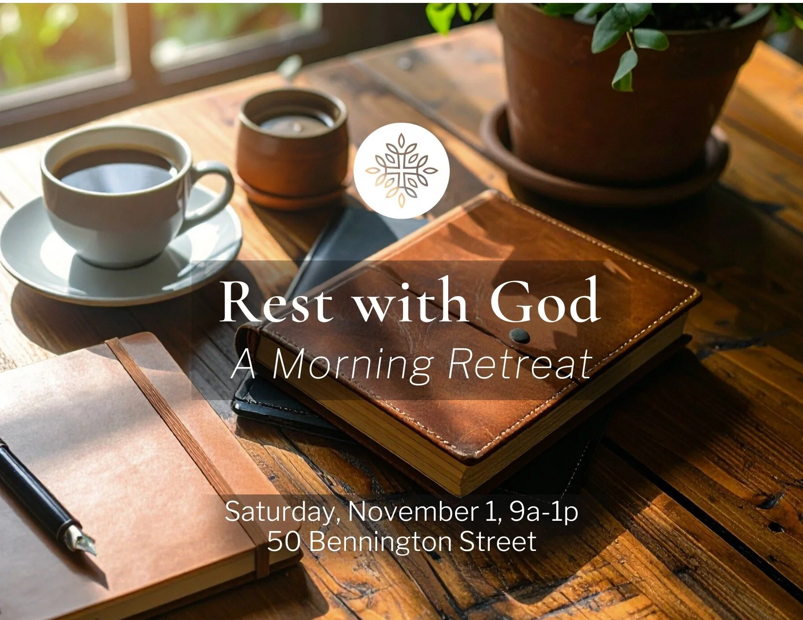 Join us for a morning to slow down and rest in God’s presence! This retreat is a chance to unplug, breathe, and simply be with God through guided devotions, quiet reflection, and unhurried time together.
Cost is $10 and includes breakfast, lun