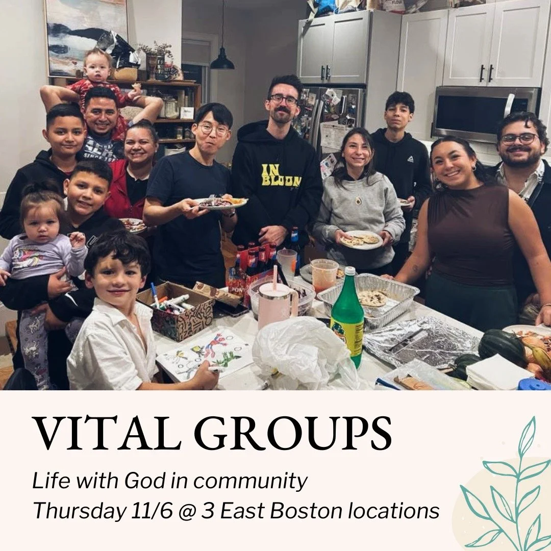 Vital Groups are places for connection, Scripture, and prayer. Join for dinner at 6p, followed by a more formal group discussion at 7p for space to explore what it means to rest and abide in God. Details of locations can be found in our weekly email.