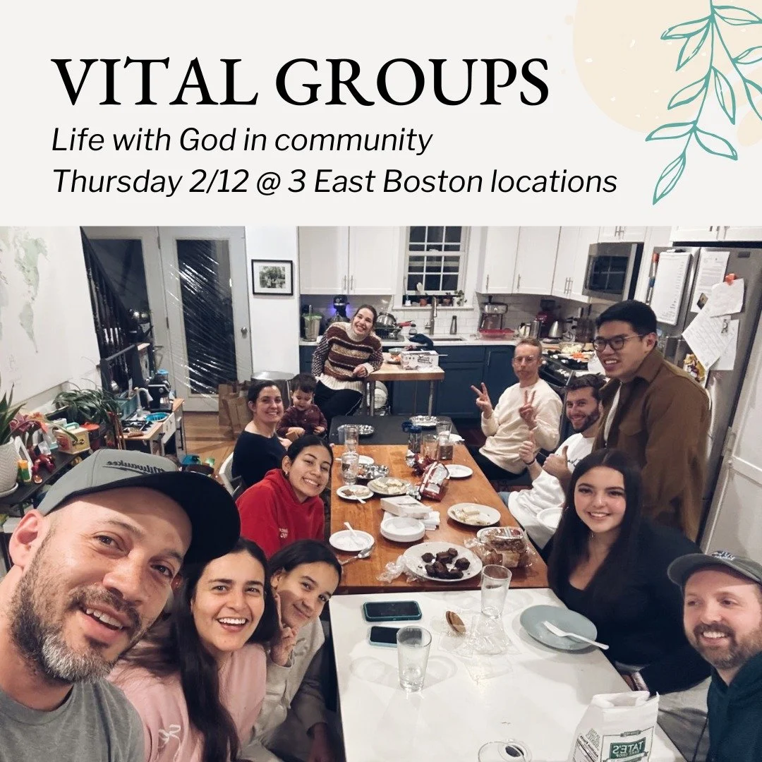 Gather with church community tonight 🌱

Vital Groups are groups of 8-12 people that meet in homes 2x a month. They start at 6pm with dinner, followed by a more structured time from 7-8:30pm. We are nourished by God as we break bread together, study 