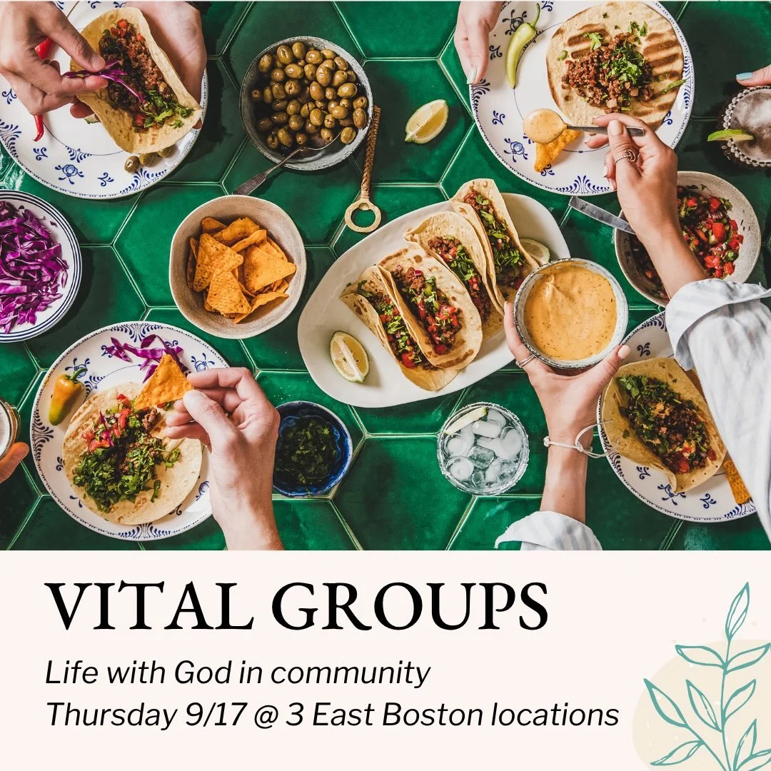 Start the fall in vibrant community! 🌱✨

Vital Groups are groups of 8-12 people that meet in homes 2x a month. They start at 6pm with dinner, followed by a more structured time from 7-8:30pm. We are nourished by God as we break bread together, study