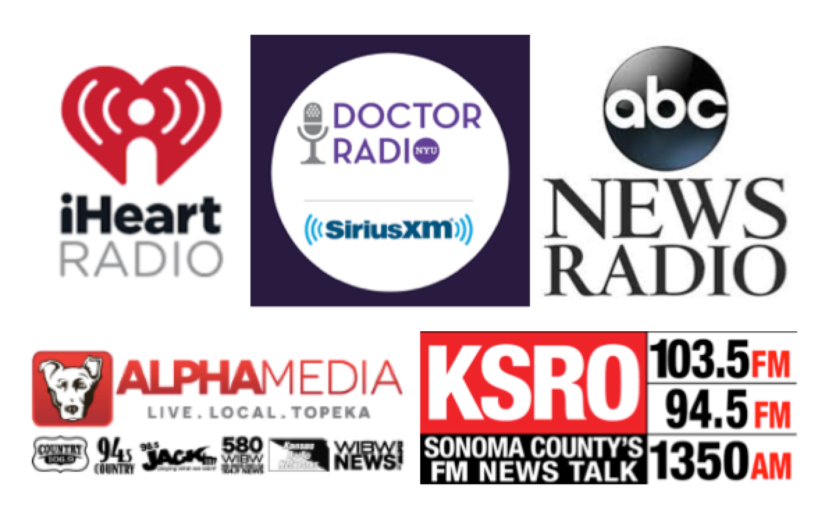 A sampling of radio placements for the STOP THE BLEED Day campaign.