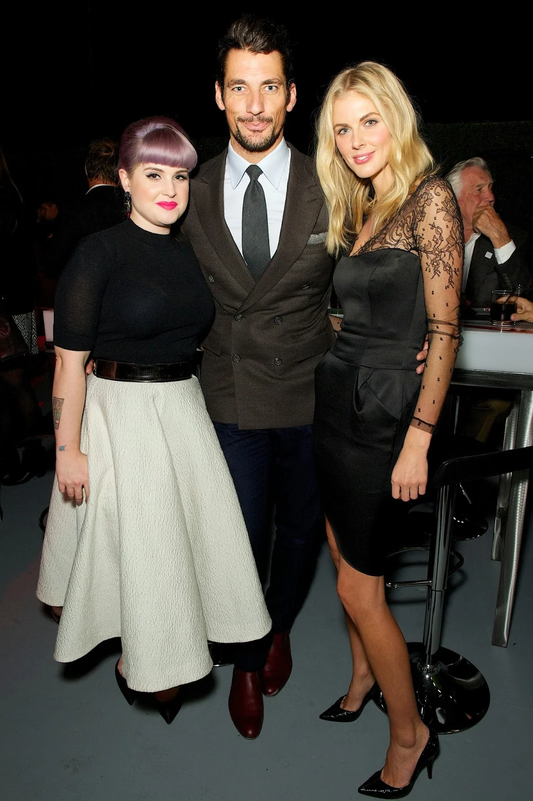 David Gandy debut of the 2015 Jaguar F-TYPE R Coupe 2013 LA (17) with Kelly Osbourne, David Gandy and Donna Air.jpg