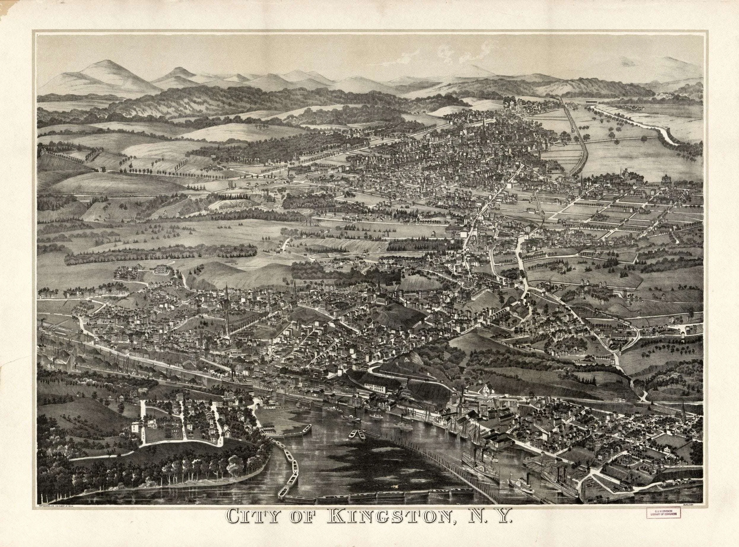 Map of Kingston, NY 1870