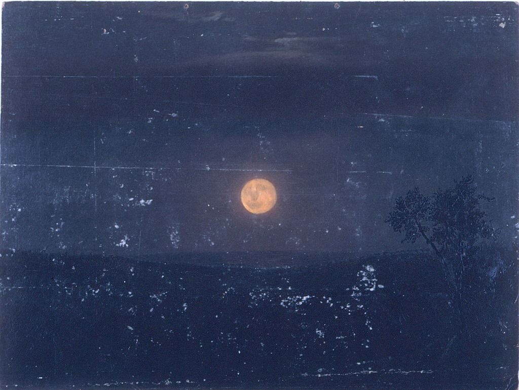 Frederic Edwin Church, Moonlight, Church’s Farm in Hudson, NY c.1865. the ancestral homelands of the Mohicans