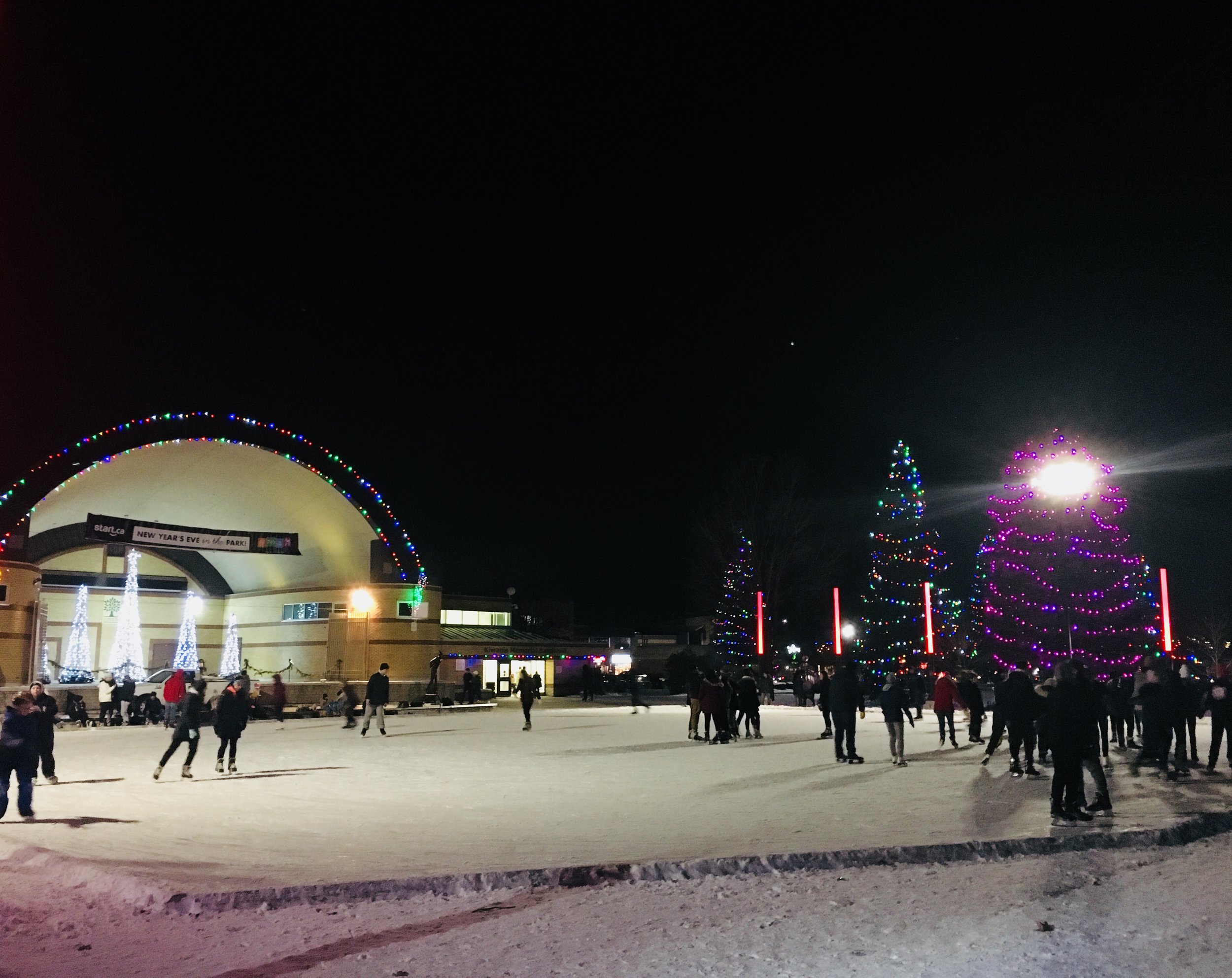 The skating rink in Victoria Park in London provides a great focal point of activity in the winter.