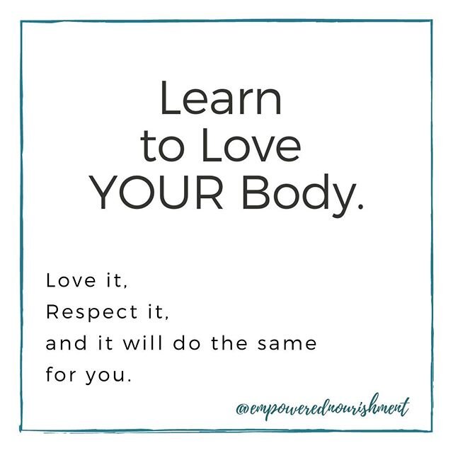 Love the body you live in, it's the only one you've got. ⁠
⁠
#foodfreedom #selflove #selfrespect #wellness #cleaneatinginquarantine #empowerednourishment #nutritionbykatie