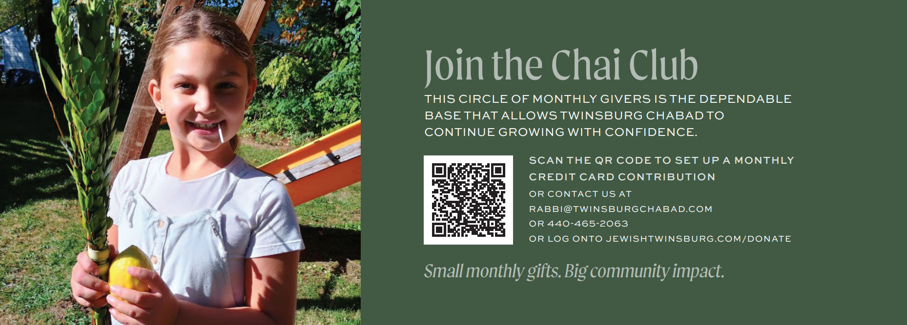  Become a partner in the    Chai Club Campaign    Click Here  