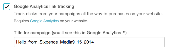 Mailchimp Analytics code