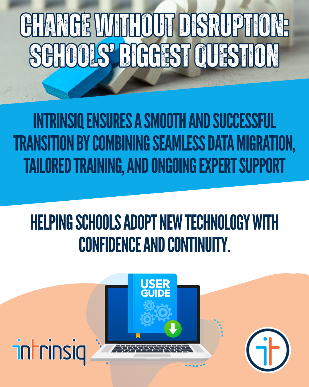 Intrinsiq ensures a smooth and successful transition by combining seamless data migration, tailored training, and ongoing expert support