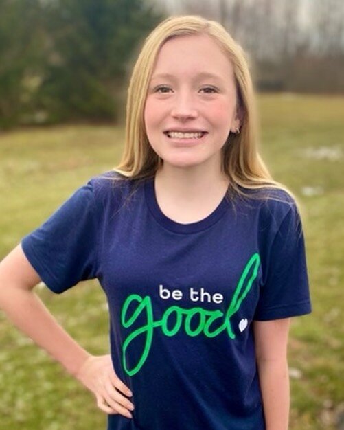 Noblesville student Rosie is modeling our 2022 &ldquo;Be The Good&rdquo; t-shirt. Each buttery soft shirt provides 10 meals to a child in need! Scoop up one today and Be The Good in someone&rsquo;s life! 💚💚