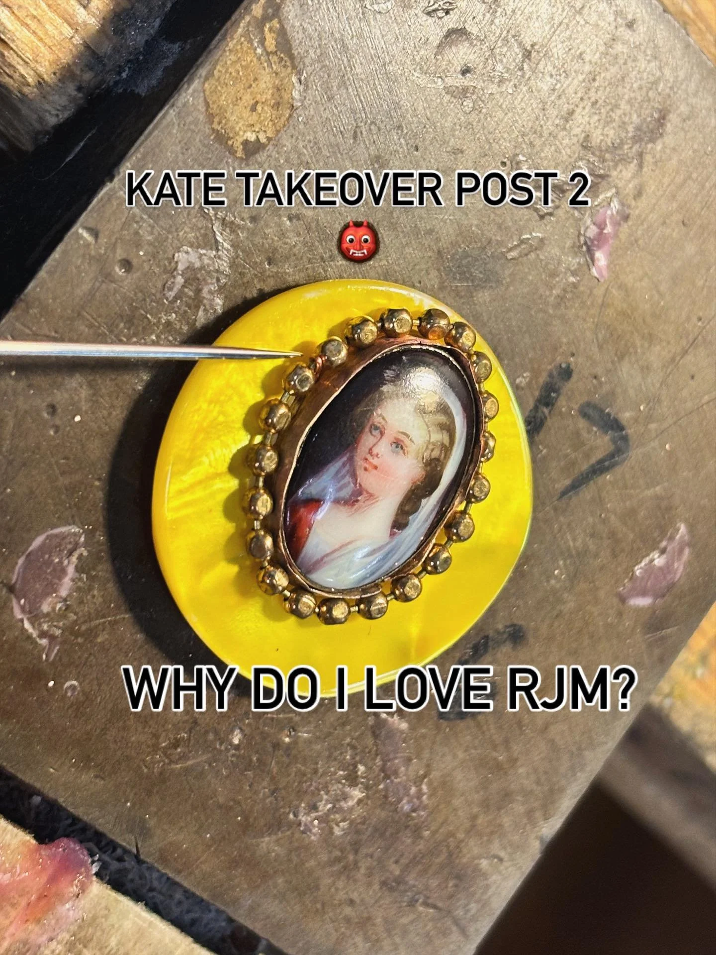 VCU Metals Student, Kate Takeover; Post 2: 

The main thing I admire about RJM jewelry is that it does not always subscribe to our usual hierarchy of materials. Jewelry is usually valued more when it is made using more precious materials (gold, silve