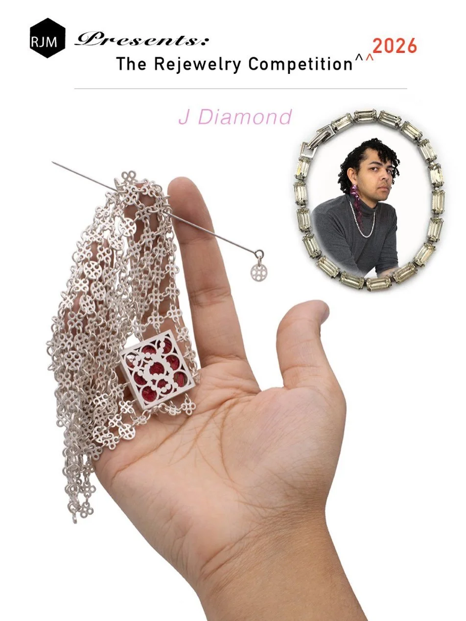 THE 2025 Rejewelry Competition ROLLOUT CONTINUES!!🥵🥳Cheers to our next winner reveal: J Taran Diamond(@jdiamondmetalsmith)! Read on to learn about J&rsquo;s practice:

In my work as a visual artist, I am interested in mapping my identity and experi