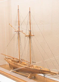 There was a time when intrepid adventurers set out to conquer the world. That spirit is still alive in the US and particularly here in California. At Putney, we believe charting a financial course is critical for all. The model above is on display in the Putney conference room. Several Putney principals are avid sailors and this ship is world famous. The Bluenose was a Canadian fishing and racing schooner from Nova Scotia built in 1921. A celebrated racing ship and fishing vessel, Bluenose, under the command of Angus Walters, became a provincial icon for Nova Scotia and an important Canadian symbol in the 1930s. The name "bluenose" originated as a nickname for Nova Scotians from as early as the late 18th century. The Bluenose has appeared on Canadian stamps, is currently on the Canadian dime and on the license plate of the province of Nova Scotia. ( Ray Lent collection )