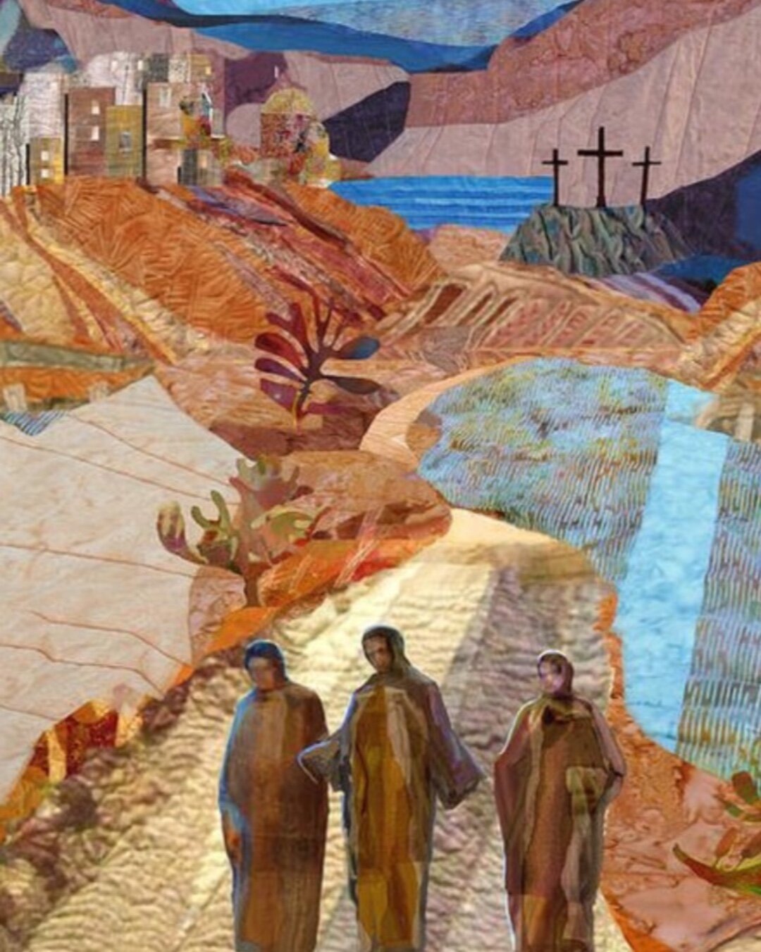 On the Road to Emmaus 
Art print by Michael Torevell

13 Now that same day two of them were going to a village called Emmaus, about seven miles[a] from Jerusalem. 14 They were talking with each other about everything that had happened. 15 As they tal