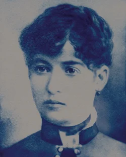 Rosa, cyanotype of 19th Century photograph