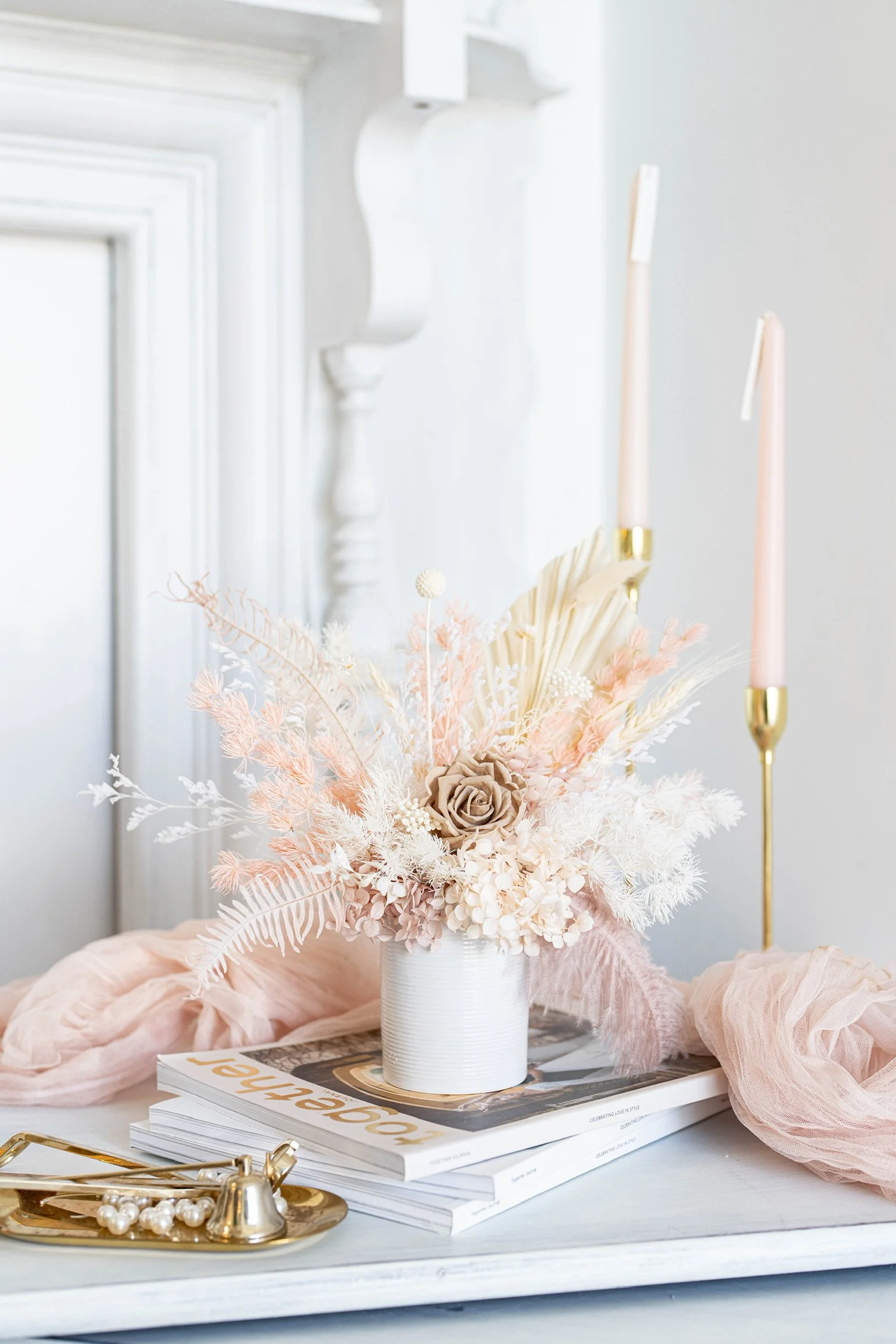 Mini-Preserved Fresh Flower Arrangement in Vase