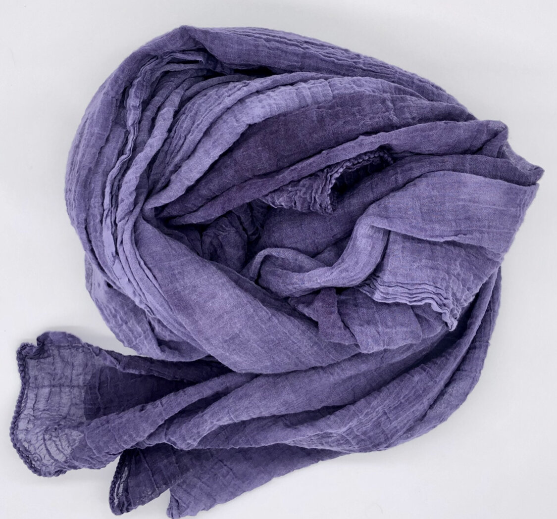 Organic purple organic cotton scarf