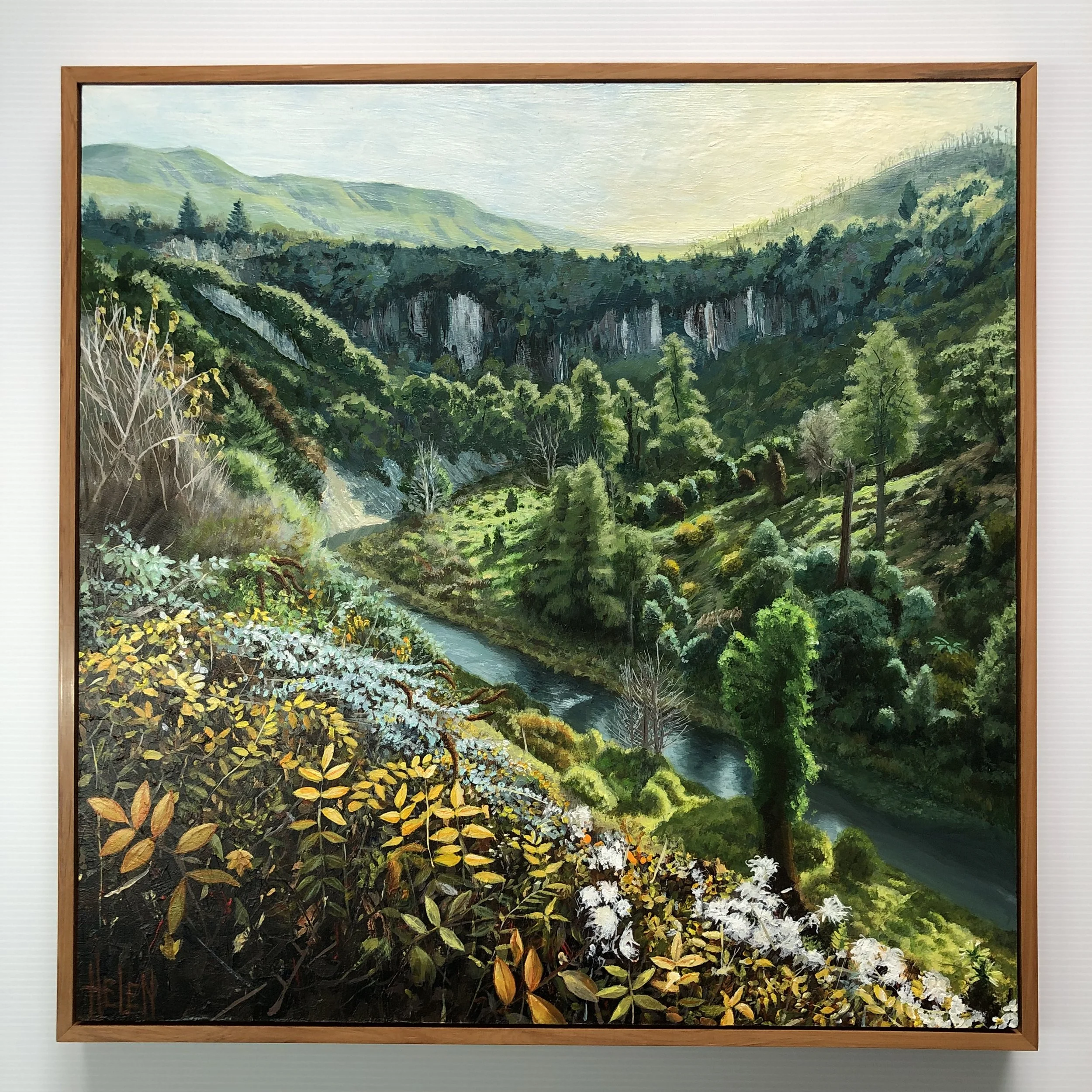  Artwork by Helen Paul in recycled rimu frame tray frame   https://www.instagram.com/helenpaulartist/  