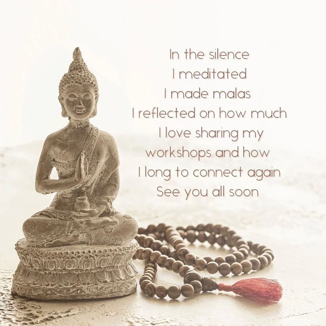 It&rsquo;s been a while, but my time has been well spent. Looking forward to connecting with you all again soon. 🙏🏼📿💕 #mala #workshops #meditation #silence #love